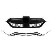 DURAFORCE For Honda CR-V 2020-2022 Plastic Front Bumper Grille w/ 2pcs Chrome Trim Strip