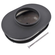 DURAFORCE Black Cast Aluminum Half Finned 12″ Air Cleaner Assembly for Chevy Mopar Classic