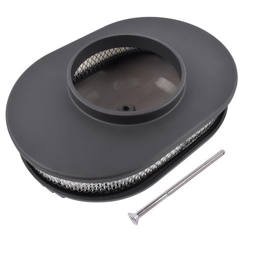 DURAFORCE Black Cast Aluminum Half Finned 12″ Air Cleaner Assembly for Chevy Mopar Classic