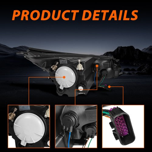 DURAFORCE HID Xenon Headlights Headlamps w/ Bulb for Buick LaCrosse 2010 2011 2012 2013