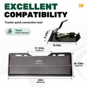 DURAFORCE 1/2" Quick Tach Attachment Mount Plate & Conversion Adapter Latch Skid Steer