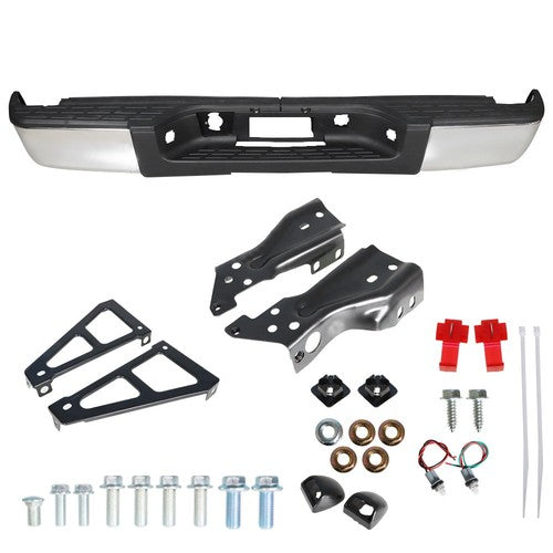 DURAFORCE Chrome Steel Rear Bumper Fit For Chevy Silverado GMC Sierra 1500 07-13 Pickup