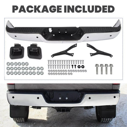 Chrome Rear Bumper Assembly for Ram 2500 3500 2013 2018 With Sensor Holes
