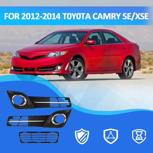 DURAFORCE For 2012-2014 Toyota Camry SE Upper & Lower Grille + Halogen Fog lights 6PCS