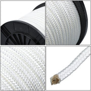 DURAFORCE 3/8 Inch Nylon Rope 250 Foot Sturdy Spool Nylon Solid Braid Rope White
