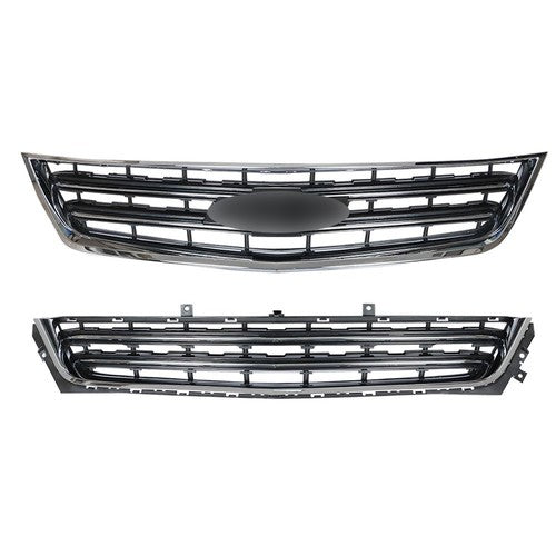 DURAFORCE 2PCS Black Front Upper & Lower Grille For Chevrolet Impala 2014-2020 Chrome New