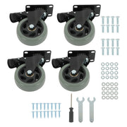 DURAFORCE 4 Pack Grey 4 Inch Swivel Caster Wheels Heavy Duty With brake