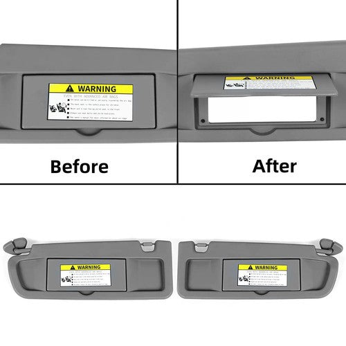 Driver And Passenger Dark Gray Sun Visor Pair for 2006-2011 Honda Civic Visor Set