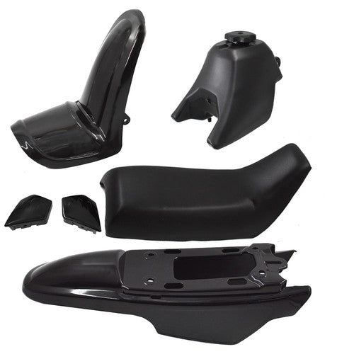 DURAFORCE Plastic Fender Body Seat Gas Tank Kit for Yamaha PW50 PY50 Black