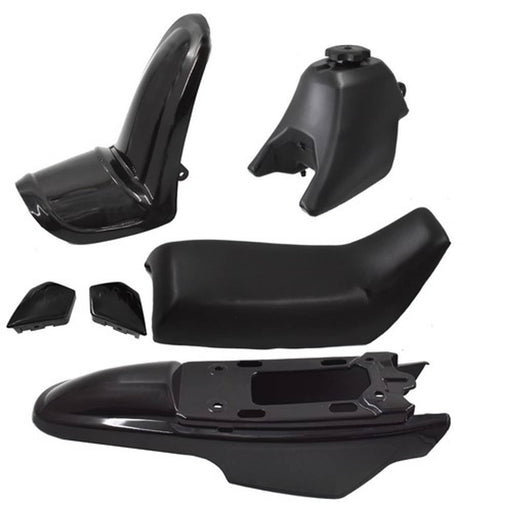 DURAFORCE Plastic Fender Body Seat Gas Tank Kit for Yamaha PW50 PY50 Black