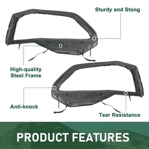 DURAFORCE Left+Right Door Kit Side Windows For Polaris General 1000 Universal Steel Frame