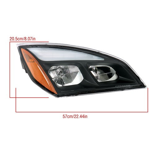 DURAFORCE Right Headlight Assembly Black With LED Fit For Freightliner Cascadia 2018-2023