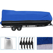 DURAFORCE Boat Cover Pontoon 17-20 Ft Heavy Duty Rain Snow Dust Resistant Protection Blue