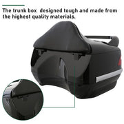 DURAFORCE Black Motorcycle Scooter Trunk Storage Box Case Luggage Trunk w/ Tail lights
