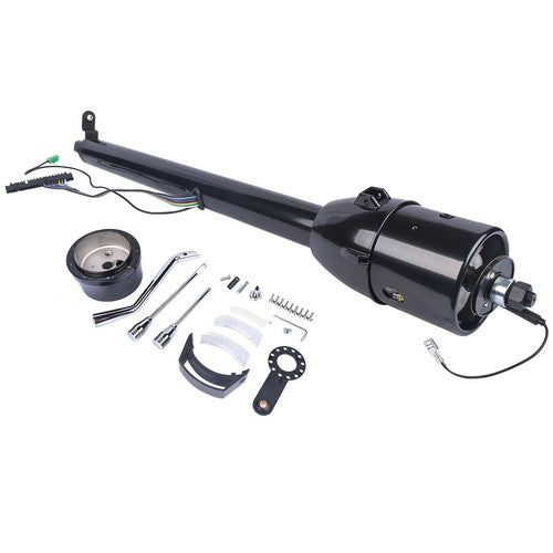 DURAFORCE 32" Automatic Column Shift Tilt Steering Column No Key & Wheel Adapter Black