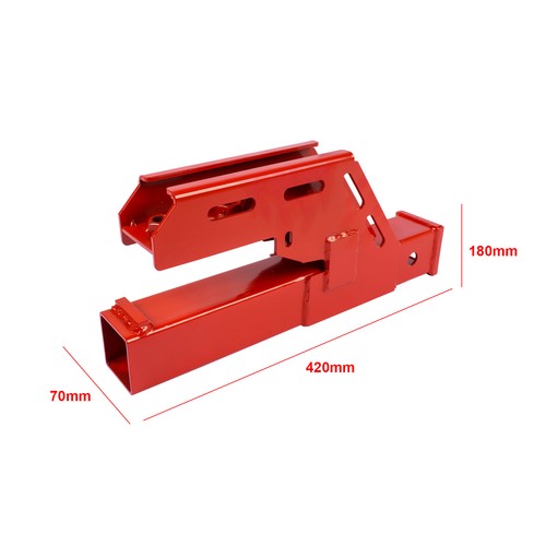 DURAFORCE Tractor Clamp on Trailer Hitch 2" Receiver Replace for most Tractor Bucket (Red)
