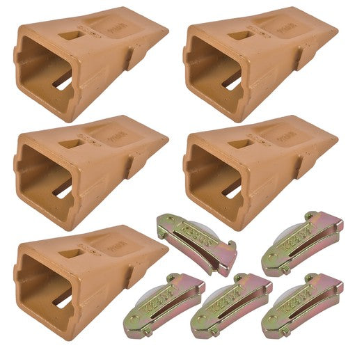 DURAFORCE X290 Sharp Bucket Teeth/Tooth with K290S Flexpins Fit for Mini Excavator 5Pcs