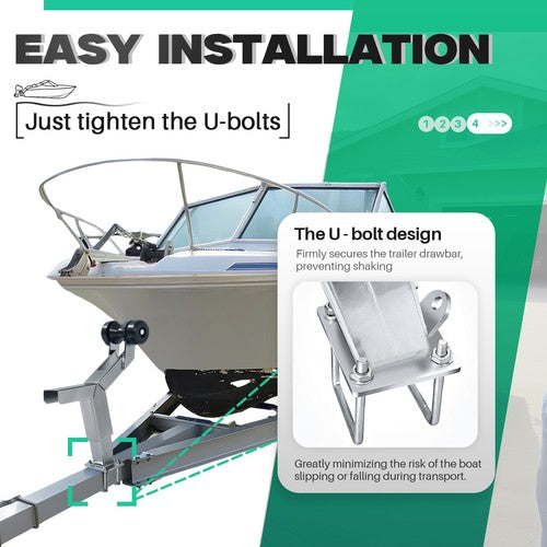 DURAFORCE Adjustable Short Nose Boat Trailer Winch Stand With Roller Universal Galvanized