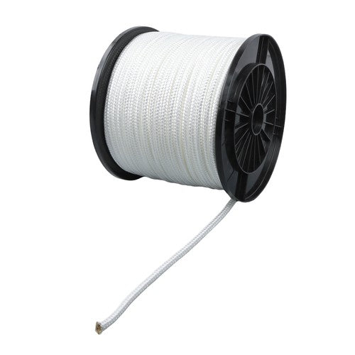 DURAFORCE 3/8 Inch Nylon Rope 250 Foot Sturdy Spool Nylon Solid Braid Rope White