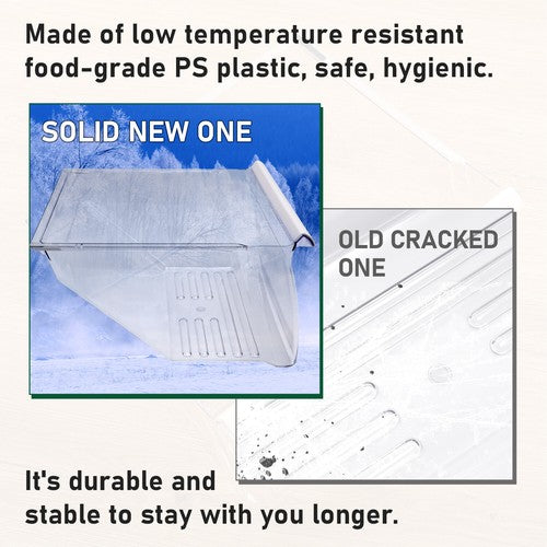 DURAFORCE Clear Crisper Pan Bottom Drawer For Whirlpool Refrigerator WP2188664 2188664