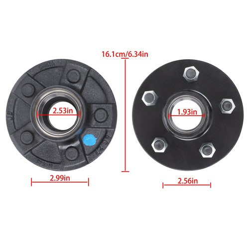 DURAFORCE New Fit For 5 on 4.5" Wheel Hub Kit and 8.25” Square #84 Spindle (7-Pieces /Set)