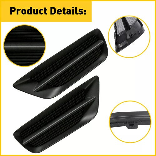 DURAFORCE Front Bumper Fog Light Black Grille Covers for 2013-2015 for Honda Accord Sedan