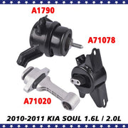 DURAFORCE Engine Trans w/o Bracket & Torque Strut Mount 3PCS for Kia Soul 1.6L 2.0L 10-11