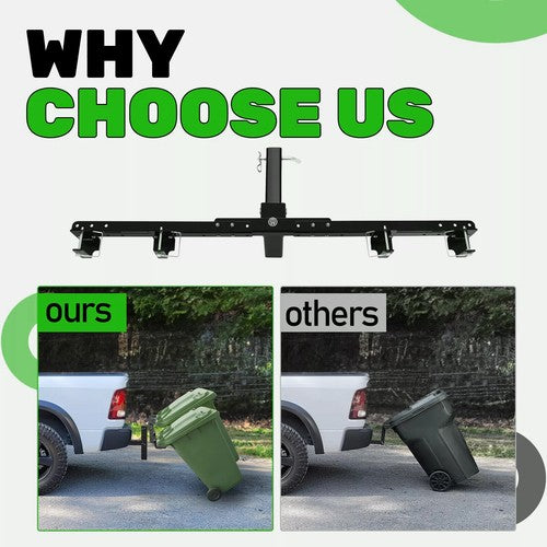 DURAFORCE Dual Can Garbage Hauling Hitch 2"" Receiver For Cars/Truck/Golf Carts/ATV/UTV