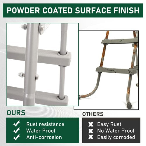 DURAFORCE Pool Ladder 36 inch 3 Step Platform Outdoor Above Ground Swimming Kids Children