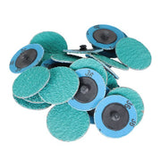 DURAFORCE 25 Pcs 2" 36 Grit Zirconia + Grind Aid Quick Change Sanding Discs Type