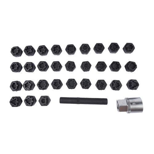 DURAFORCE 32pc Wheel Lock Lug Nut Master Key Set Removal Socket Tool Kit for Mercedes-Benz