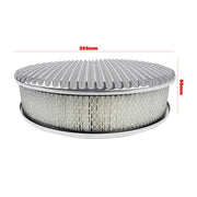DURAFORCE 14 Full Finned Aluminum Round Air Cleaner Air Filter Kit Polished Recessed Base