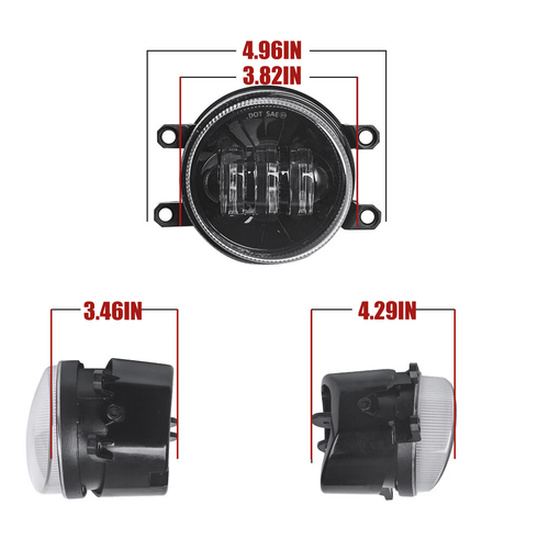 DURAFORCE 2x Black LED Fog Lights Driving Lamp For Toyota Tacoma 2012-2015 DOT Bumper Lamp