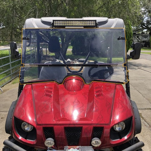 DURAFORCE For Yamaha Rhino 450, 660, 700, 2004-2013 Clear Folding Windshield Full 0.177"