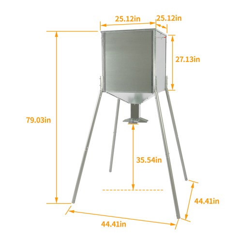 Steel 450lb Gravity Feeder Zinc Plated For Deer Turkey Big Wild Game Hunting