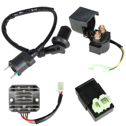 DURAFORCE ATV For 125 150cc GY6 Go Kart Electric Set Ignition Coil CDI Relay Regulator New