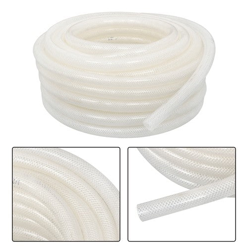 DURAFORCE High Pressure Water Hose 50FT Braided Clear PVC Vinyl Tubing 1/2" ID 3/4" OD