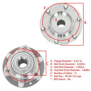 DURAFORCE 2pcs Front Wheel Bearing Hub Left Right For Hyundai Entourage Kia Sedona 515090