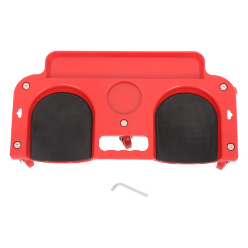 DURAFORCE Universal Rolling Knee Creeper/Pads with Tool Tray Holder + 5 Swivel Castors Red