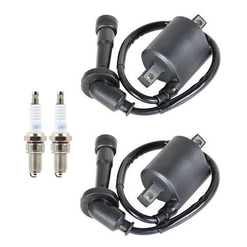 DURAFORCE 1998-2016 2PCS IGNITION COIL SPARK PLUG FIT FOR YAMAHA V STAR 650 XVS650