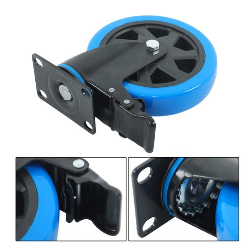 DURAFORCE 6 Inch Swivel Caster Wheels, Casters Set of 4 Heavy Duty with Brakes