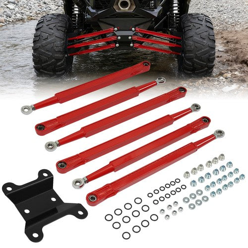 DURAFORCE Red Boxed Rear Radius Arms for Can Am Maverick X3 2017 Plus 64 Inch Body Powder Coated