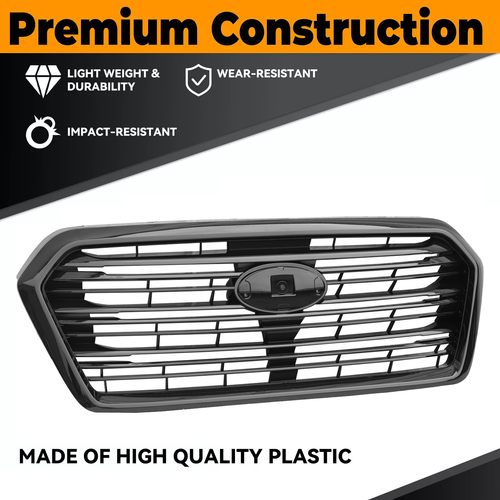 Glossy Black Front Upper Grille Mesh Fit For 2019 2020 2021 2022 Subaru Ascent
