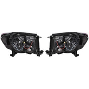 DURAFORCE Pair Headlights Front Grille Chrome Shell W/Black Insert For 05-11 Toyota Tacoma