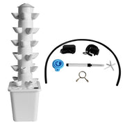 DURAFORCE White Hydroponics Tower Indoor Growing System Vertical Garden Planter 30 Holes