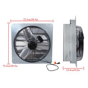 DURAFORCE Shutter Exhaust Fan 24in, 1.65m Power Cord, 4120CFM, Wall Mounted, Silver
