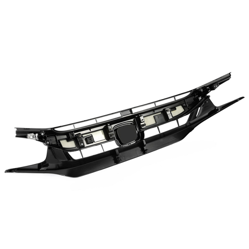DURAFORCE Front Bumper Glossy Black Grille Grill for 2019-21 Honda Civic Sedan Matte Mesh