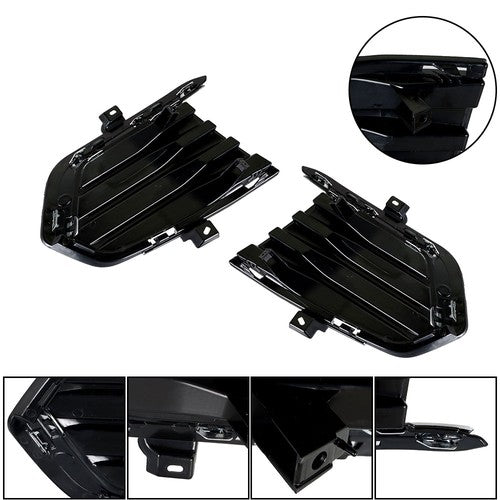 DURAFORCE Fog Lamp Cover For Cadillac XT5 2017-2019 Black New Driver+Passenger Side Front