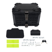 DURAFORCE With Black Armor Clock Model Aluminum Motorcycle Top Case Hard 45L Black Trunk