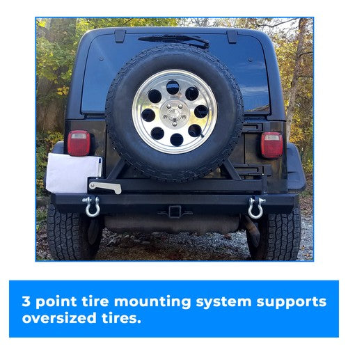 Rear Bumper With Tire Carrier D Ring For Jeep Wrangler YJ 87 96 TJ 97 06